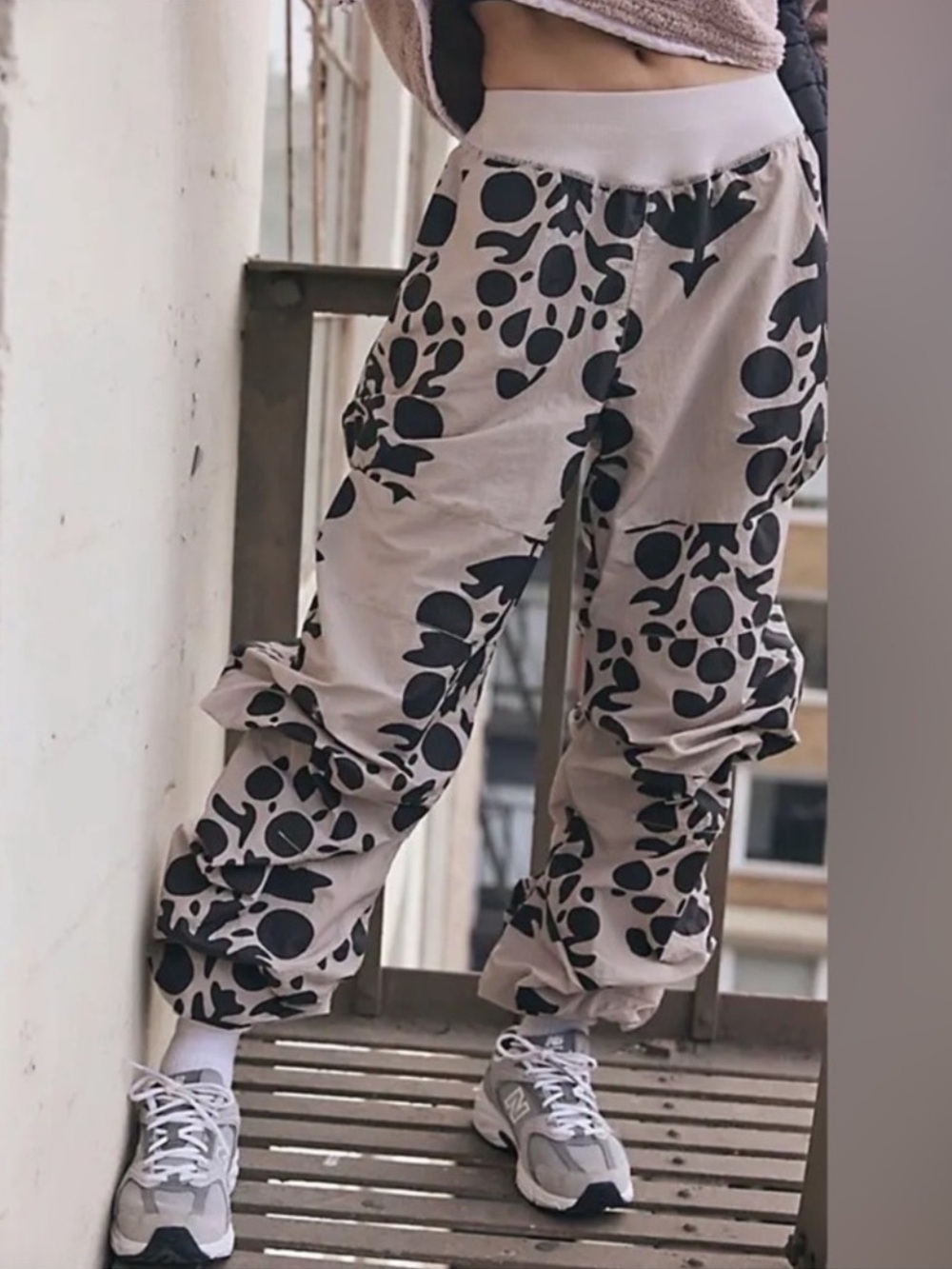 Free People Movement Parade Printed Pants - Creme/Black